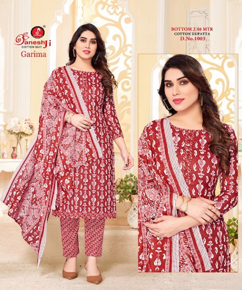 Garima Vol 1 By Ganeshji Printed Cotton Dress Material
